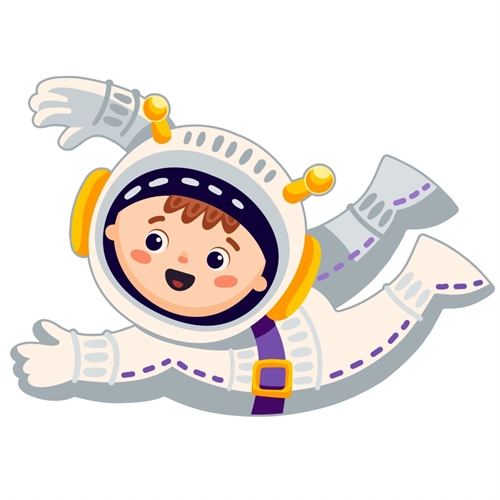 Space Explorers Theme Orbit Rider Astronaut Transparent Sticker